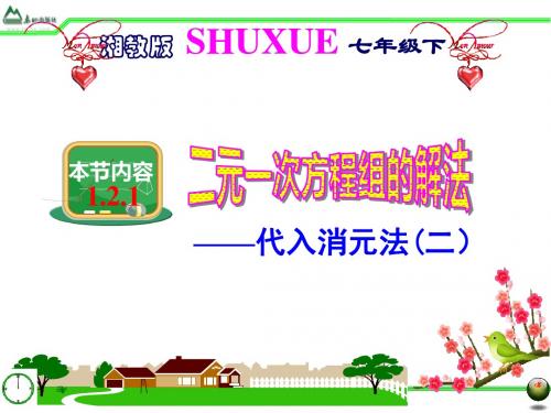 湘教版七年级数学下册1.2.1代入消元法(2)课件