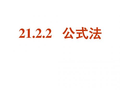 2014年新课标九年级上册  21.2.2 一元二次方程 公式法 求根公式