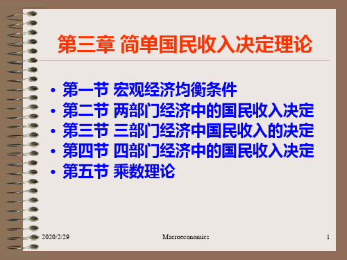 第三章简单凯恩斯国民收入决定理论