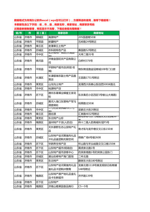 2020新版山东省济南市土特产工商企业公司商家名录名单联系电话号码地址大全375家