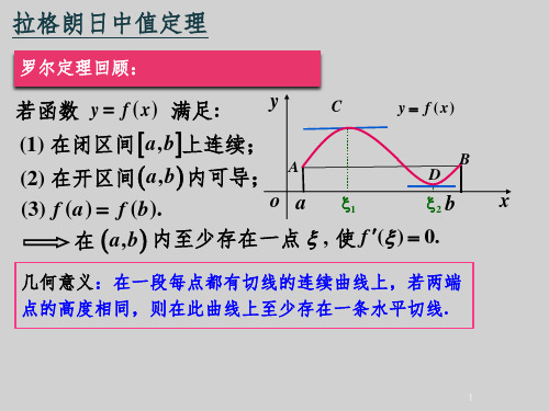 Lagrange中值定理PPT演示课件