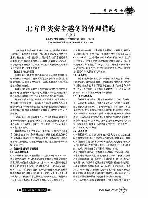 北方鱼类安全越冬的管理措施