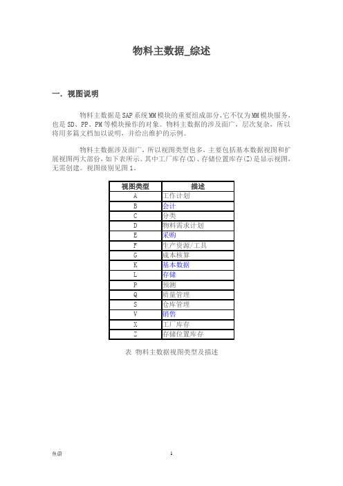 2020年SAP物料主数据全面解释参照模板