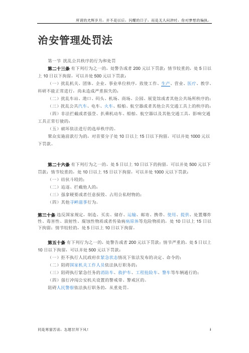 扰乱社会公共秩序的处罚(新)