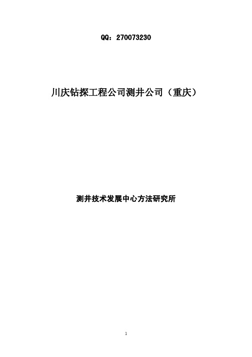 P核磁测井数据处理与参数文件命名规范(暂定稿)