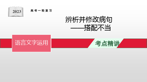 辨析并修改病句(搭配不当)-2023年高考语文一轮复习语言文字运用全考点覆盖(全国通用)