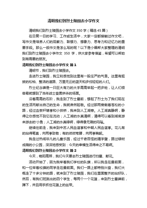 清明我们到烈士陵园去小学作文350字（精选45篇）