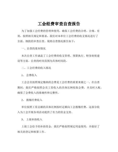 工会经费审查自查报告