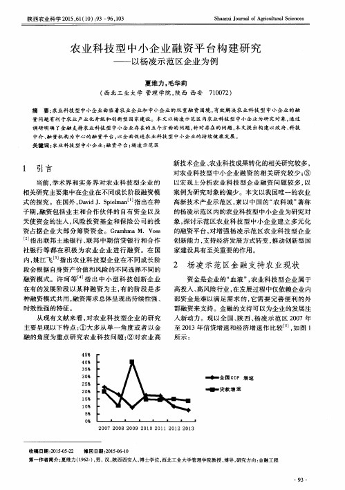 农业科技型中小企业融资平台构建研究——以杨凌示范区企业为例