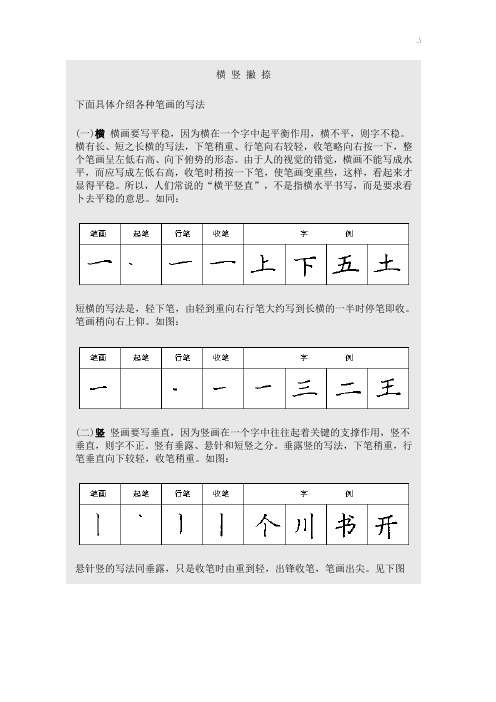 28种基本笔画例字