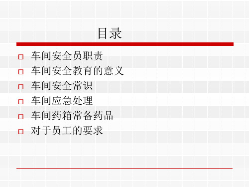 车间安全员培训教材ppt课件