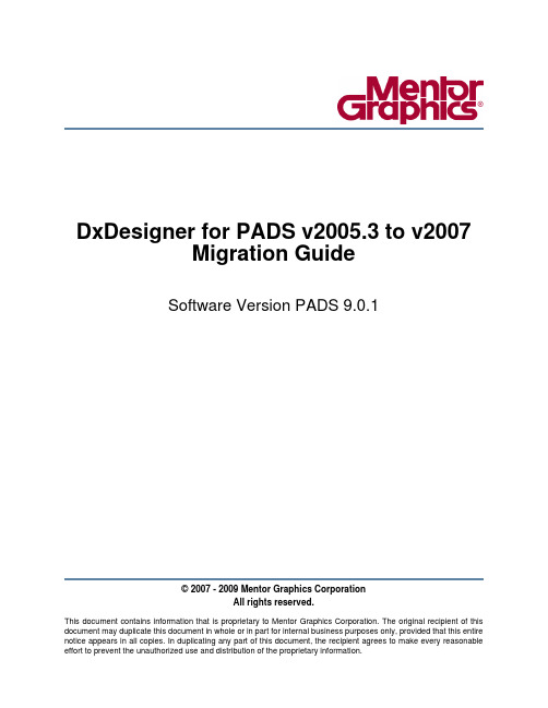 DxDesigner for PADS v2005.3 to v2007 Migration Guide