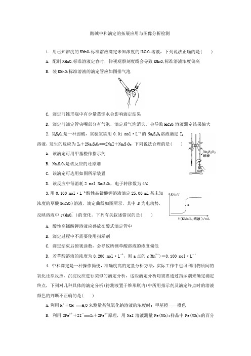 2022届人教版高三化学一轮复习基础检测：酸碱中和滴定的拓展应用与图像分析