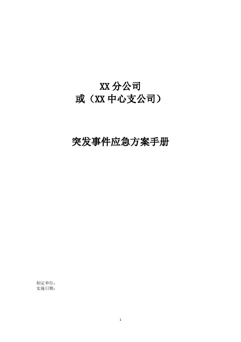 应急预案-保险公司各项突发应急方案及制度(DOC67页)