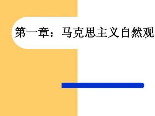 自然辩证法新大纲：第一章_马克思主义自然观