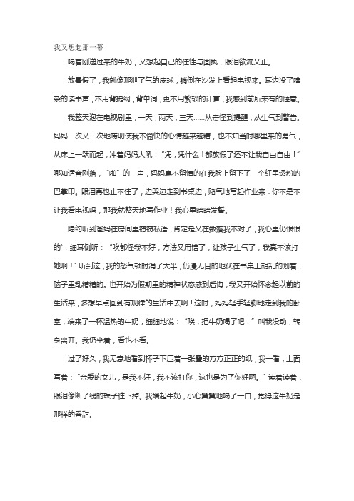 我又想起那一幕作文精选