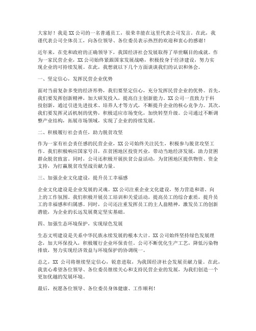 公司领导政协委员发言稿