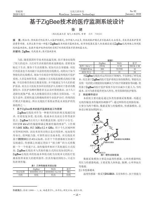 基于zigbee技术的医疗监测系统设计