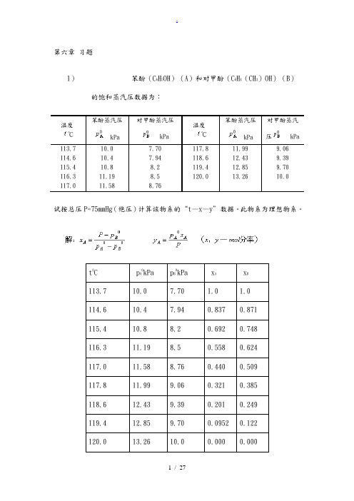 南工大化工原理第六章习题解答