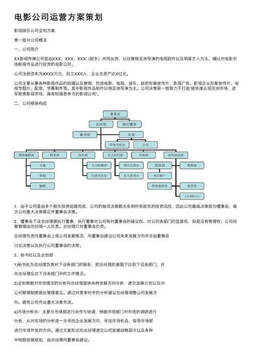 电影公司运营方案策划