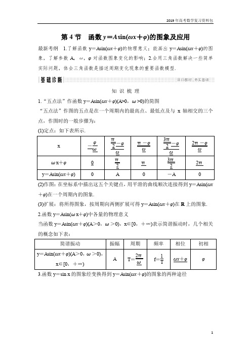 2019高考数学复习：函数y=Asin(ωx+φ)的图象及应用