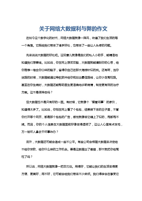 关于网络大数据利与弊的作文