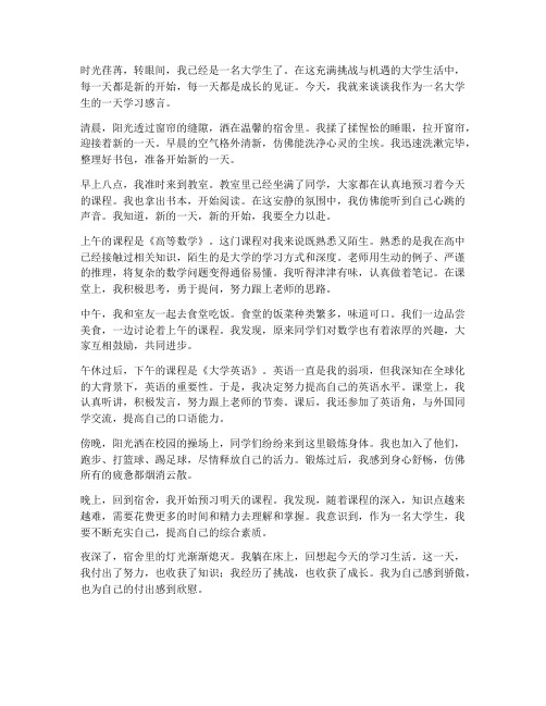 大学生一天学习感言