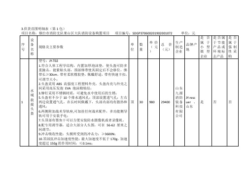 3.供货范围明细表(第1包)