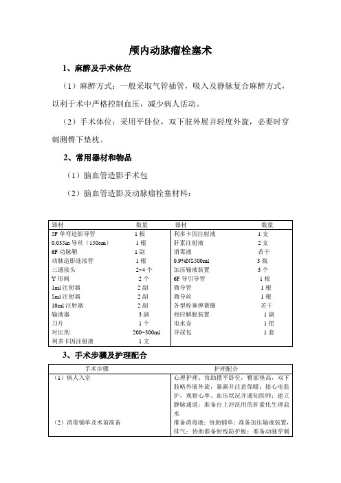 颅内动脉瘤栓塞文档