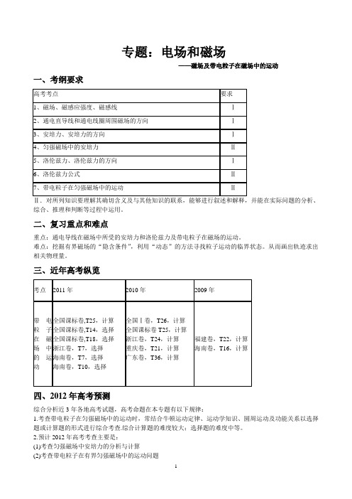 物理电场磁场专题