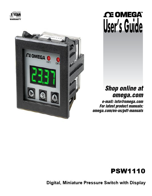 OMEGA PSW1110数字微型压力开关显示说明书