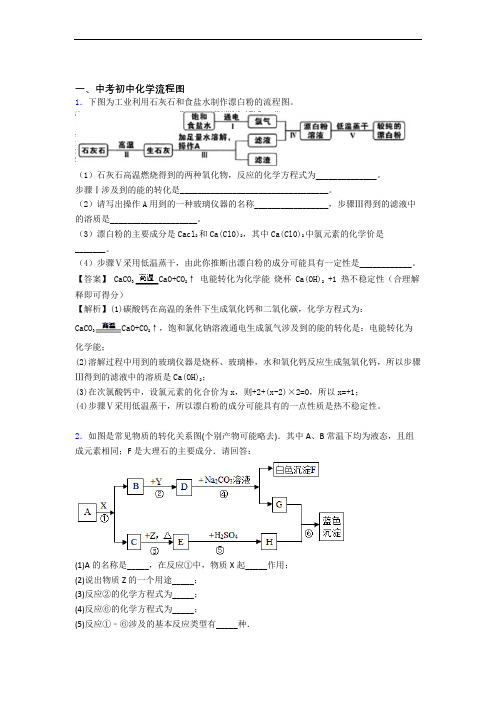 2020-2021中考化学备考之流程图压轴突破训练∶培优 易错 难题篇附答案解析