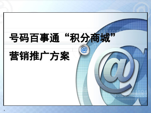 某公司积分商城营销推广方案(PPT 30张)