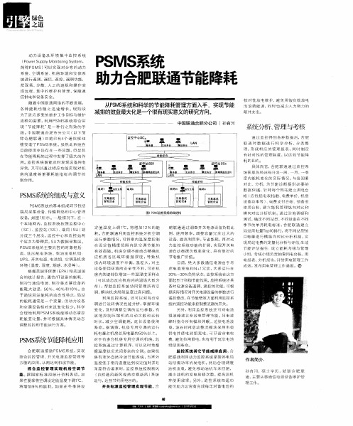 PSMS系统助力合肥联通节能降耗