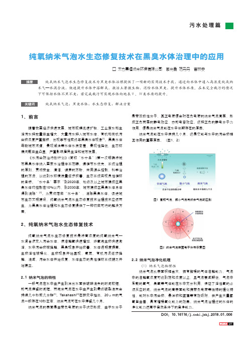 纯氧纳米气泡水生态修复技术在黑臭水体治理中的应用