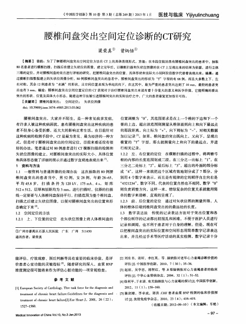 腰椎间盘突出空间定位诊断的CT研究