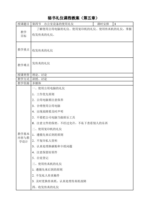 第五章 秘书办公室礼仪 第四节 办公设备使用礼仪