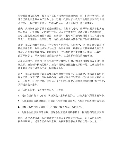 教师数字素养故事心得体会