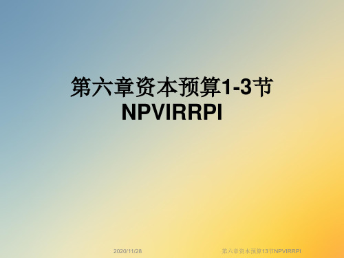 第六章资本预算13节NPVIRRPI