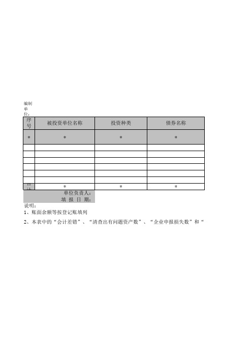 长期债权投资清查明细表XLS