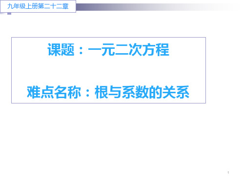 根与系数的关系 初中九年级数学教学课件PPT 人教版