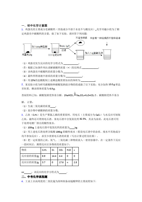 西安交通大学附属中学化学中考计算题、工业流程、实验题题化学试题