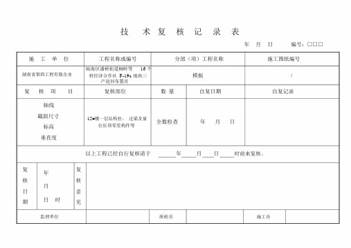 技术复核记录表