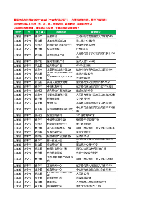 2020新版山东省济宁市商场工商企业公司商家名录名单联系电话号码地址大全127家