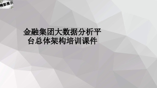 金融集团大数据分析平台总体架构培训课件