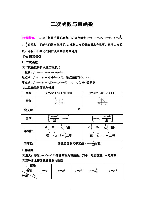 二次函数与幂函数