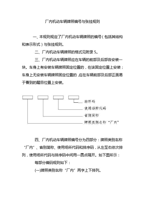 厂内机动车辆牌照编号与张挂规则[1]