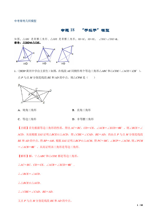 专题18 “手拉手”模型(解析版)