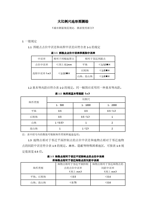 城市测量标准大比例尺地形图测绘汇编