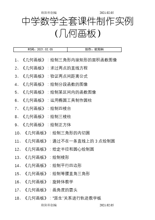 中学数学全套课件制作实例(几何画板)之欧阳科创编